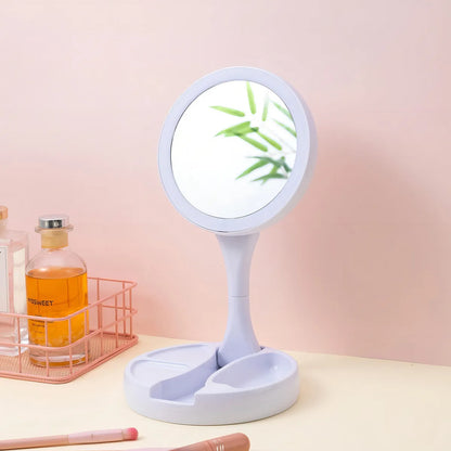 Espejo Con Luz Led Para Maquillaje Plegable